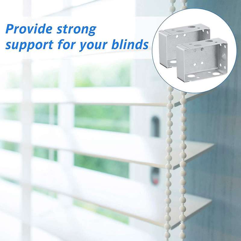 4 Pieces 2 Inch Low Profile Box Mounting Bracket for Headrail (white)