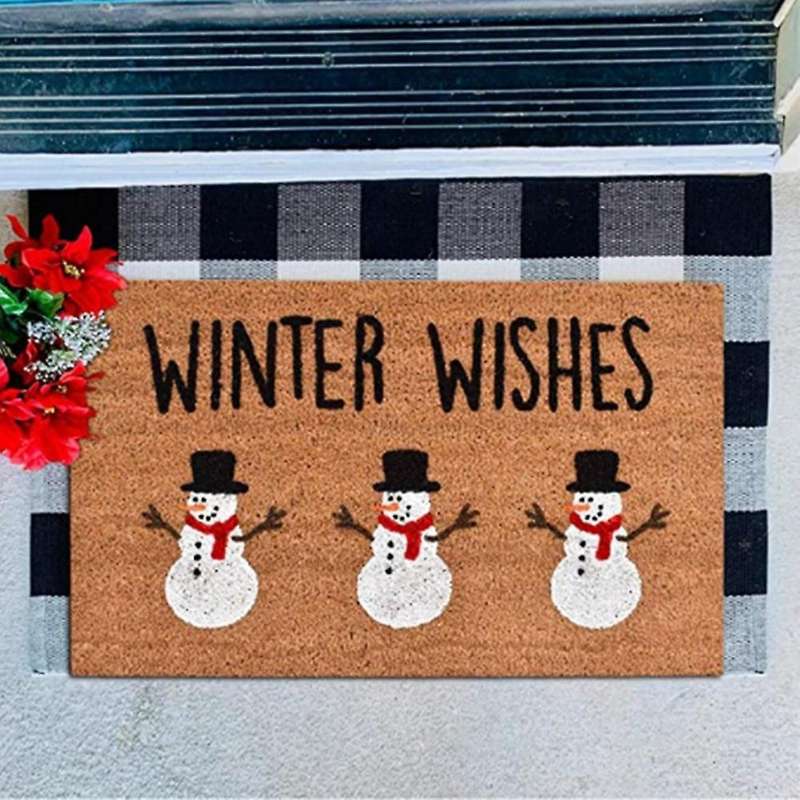 Indoor Entrance Christmas Tree Snowman Doormats Welcome Home Carpet
