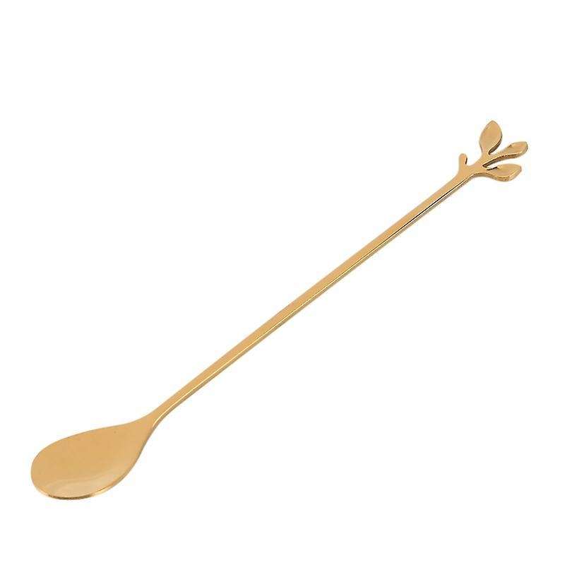 Iced Tea Spoons Set, Gold Leaf Cocktail Stirring Spoons (gold,6)