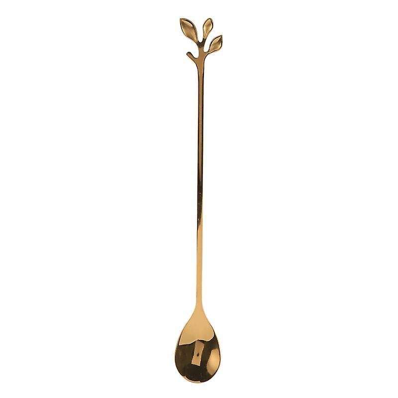 Iced Tea Spoons Set, Gold Leaf Cocktail Stirring Spoons (gold,6)
