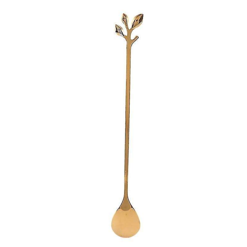 Iced Tea Spoons Set, Gold Leaf Cocktail Stirring Spoons (gold,6)