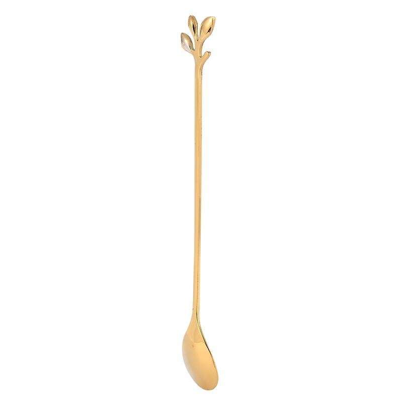Iced Tea Spoons Set, Gold Leaf Cocktail Stirring Spoons (gold,6)