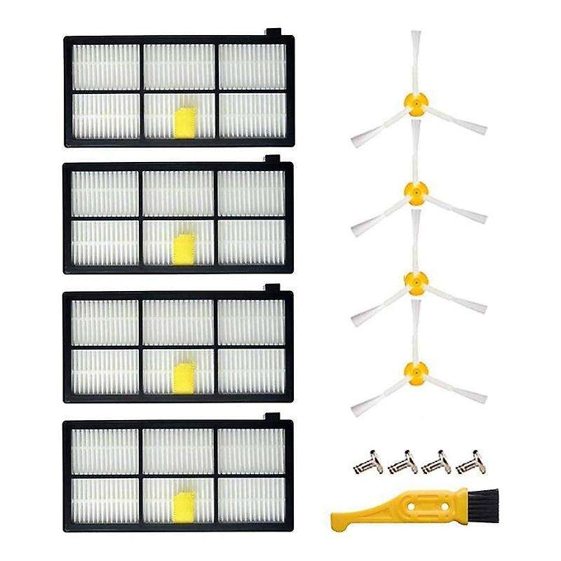 Vacuums Accessories 4 Filters & 4 Side Brushes & 1 Cleaning Brush
