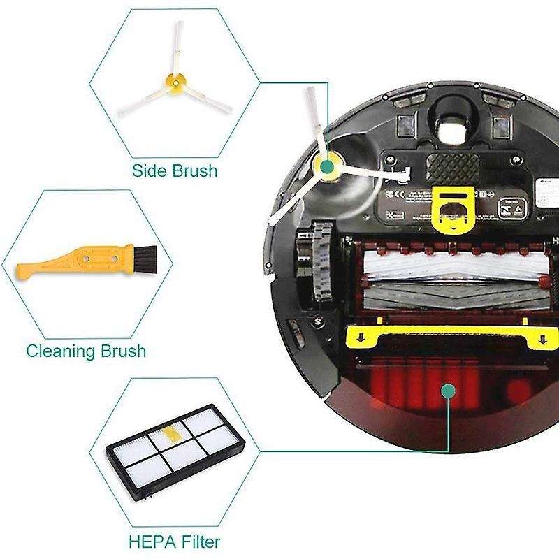 Vacuums Accessories 4 Filters & 4 Side Brushes & 1 Cleaning Brush