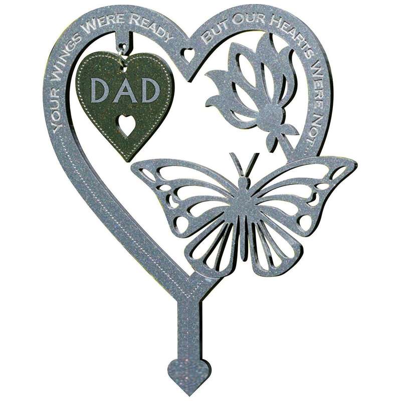 Heart Shaped Plaque Ornament Metal Word Card for Garden Flower Pot-2