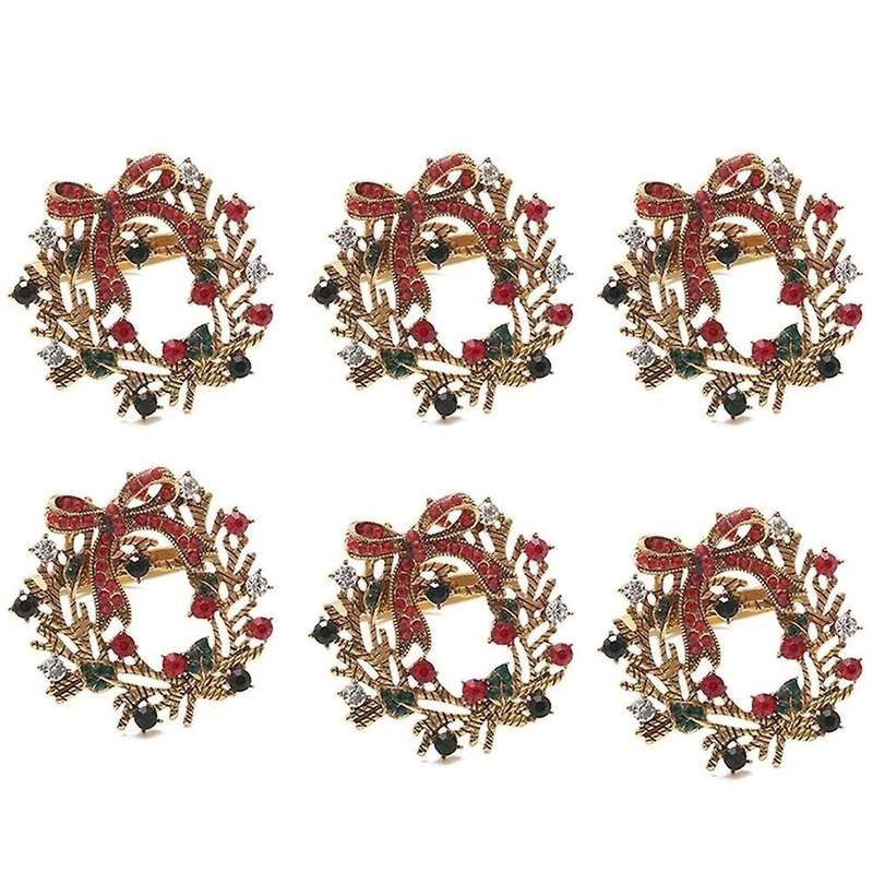Christmas Wreath Napkin Rings Metal Napkin Buckle Napkin Holder