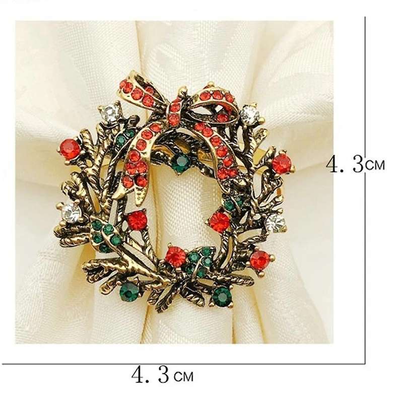 Christmas Wreath Napkin Rings Metal Napkin Buckle Napkin Holder