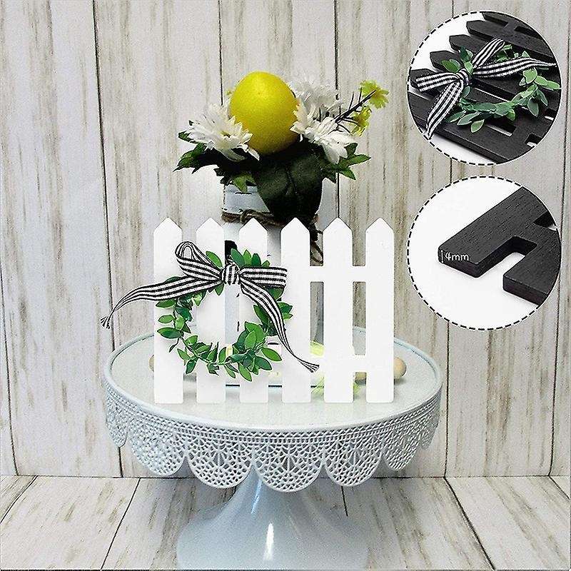 2pcs Farmhouse Wooden Picket Fence Tiered Tray Decoration Frame