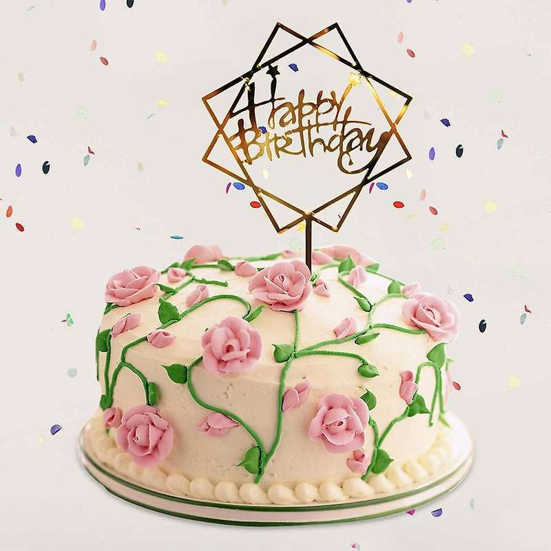 10pcs Birthday Cake Insert Card Acrylic Insert Flag Kids Party