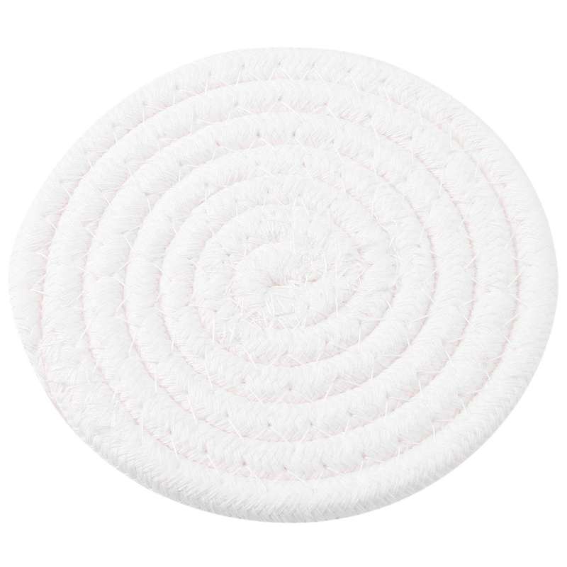 Round Cotton Braided Table Place Mats Non-slip Table Mats Set Of 5
