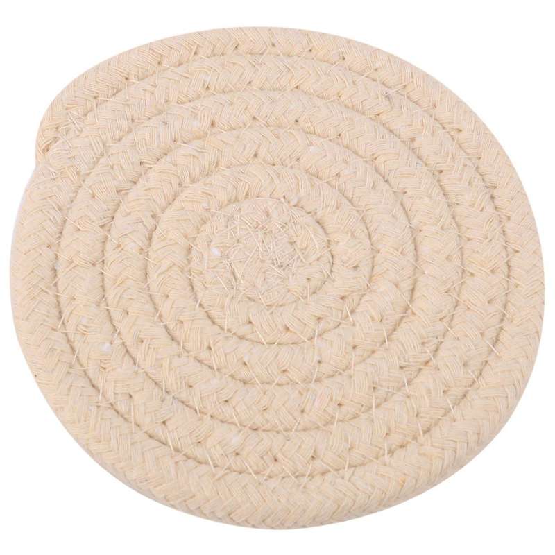 Round Cotton Braided Table Place Mats Non-slip Table Mats Set Of 5