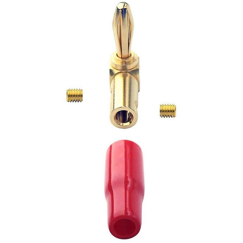 Set Of 8 Gold Plated 90 Degree Right Angle Banana Plugs