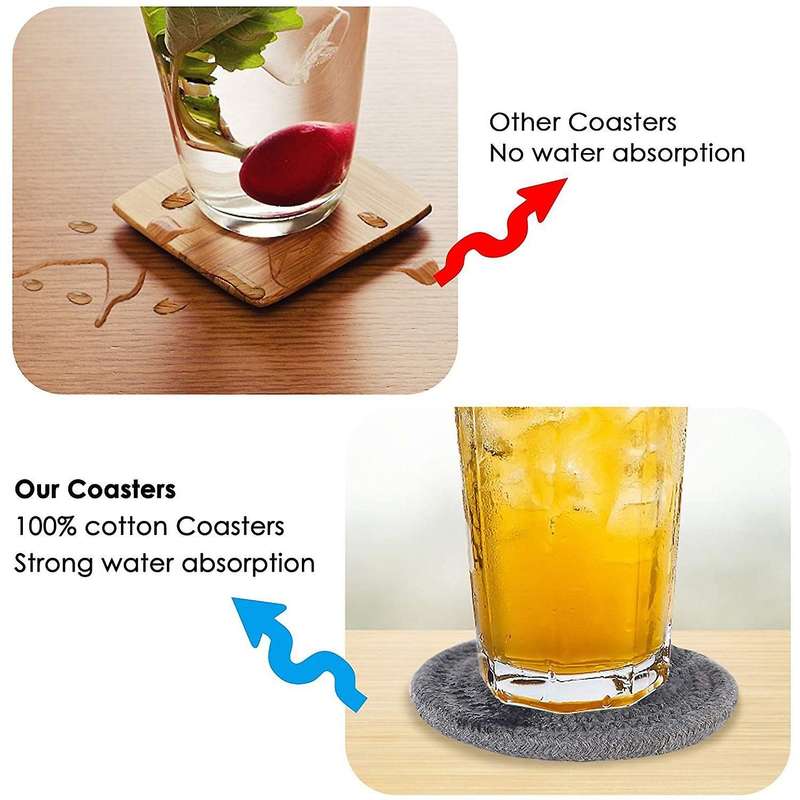 Cotton Round Woven Cute Coasters,thicken Braided Coasters for Drink