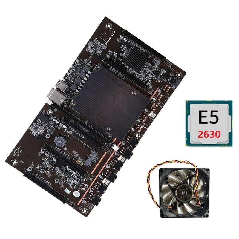 X79 H61 Btc Miner Motherboard Lga with E5 2630 Cpu and Cooling Fan