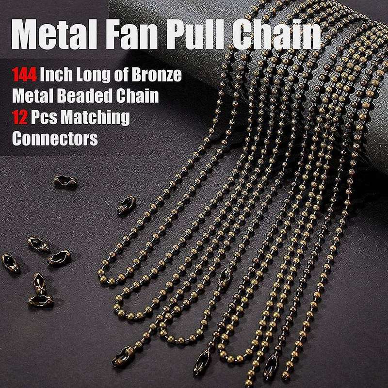 12 Pieces Ceiling Fan Pull Chain Extender Bronze Fan Chain Extension