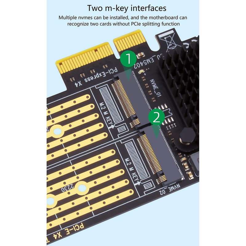Pci-e to Nvme Adapter Card Supports Pci-e X8 / X4 / X16 Card Slot