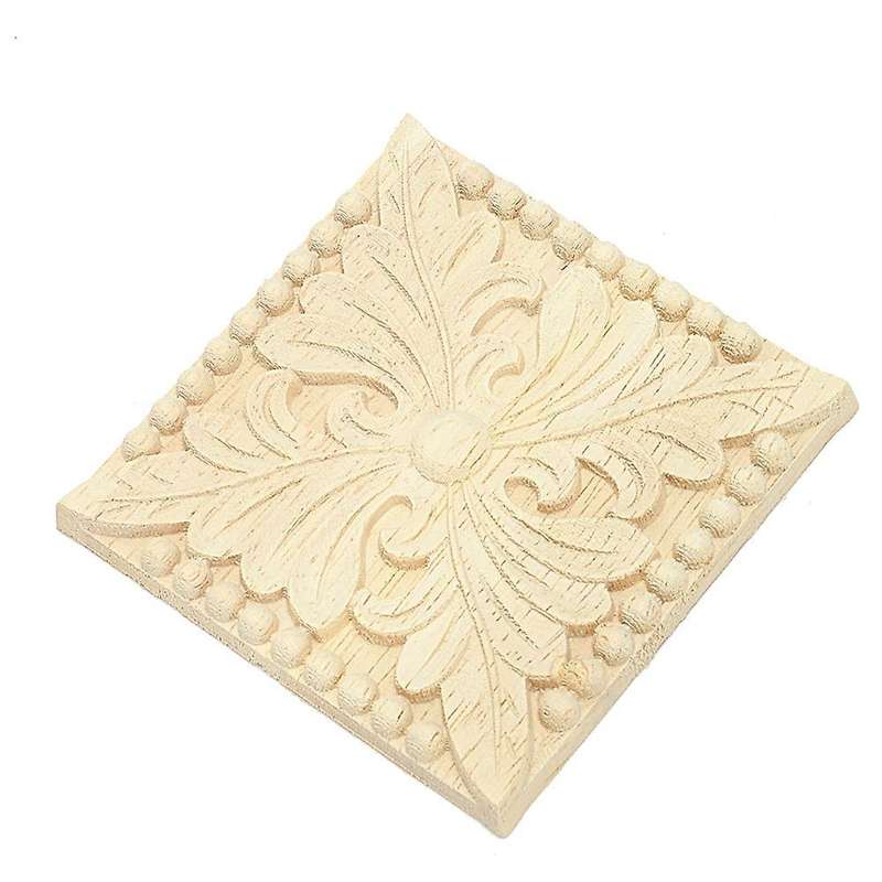 1x Rubber Wood Carved Onlay Applique Diy Decor #f:20 X 20cm