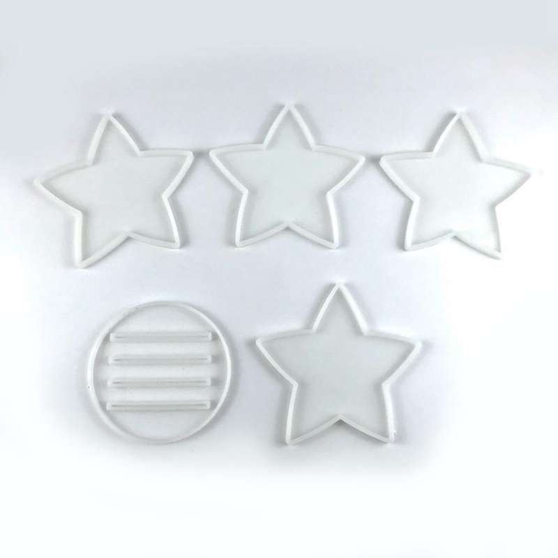 5pcs Five-pointed Star Coaster Bracket Silicone Mold Diy Coaster