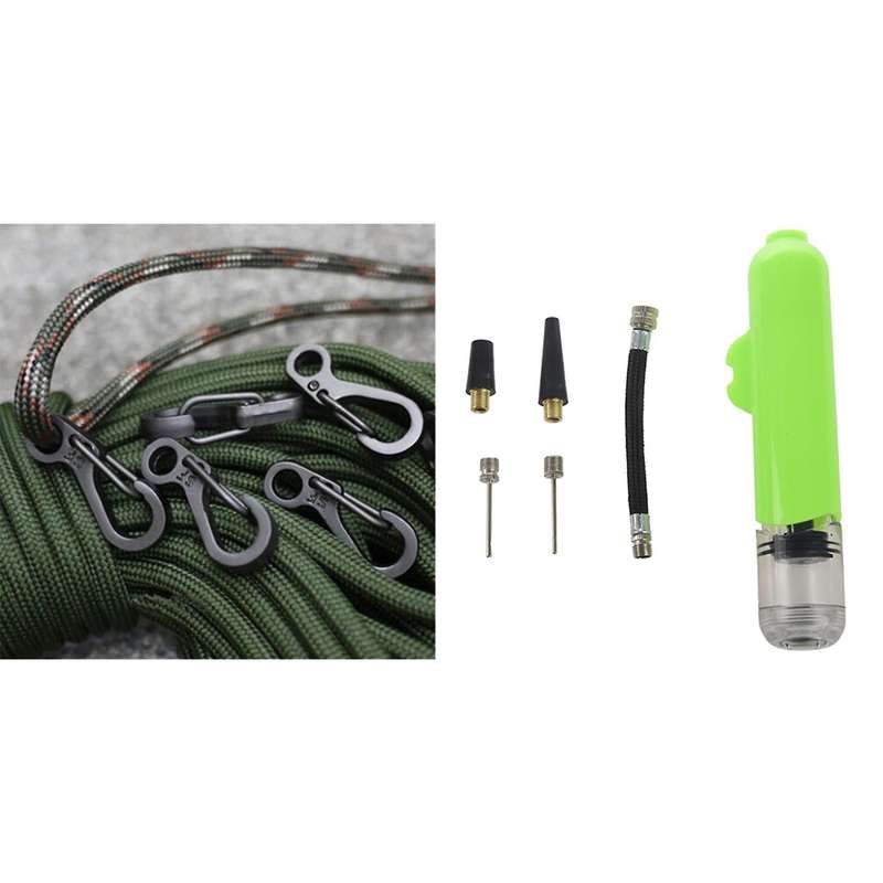 1 Needles+ 2 Nozzle Air Pump for Football Soccer-green