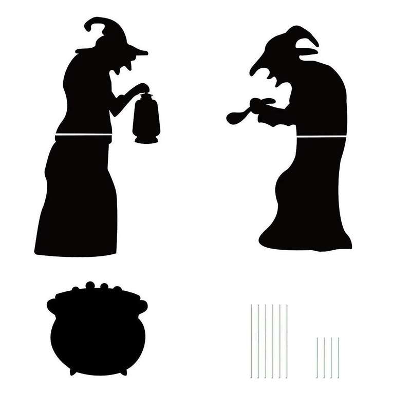 Halloween Witch Black Silhouette Holiday Decoration Garden Props