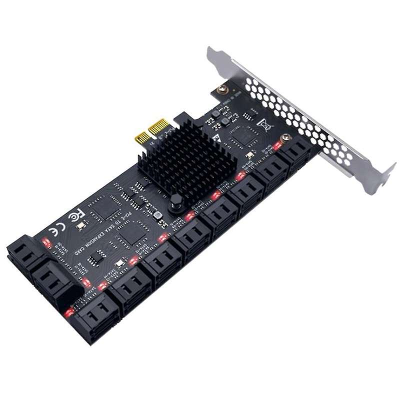Pci-e 1x to Sata 6g Hard Drive Expansion Card for Desktop Pc Mining