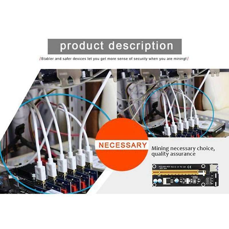Ver006 Pci-e Riser Card 006 Pcie 1x to 16x Extender Usb 3.0 Cable