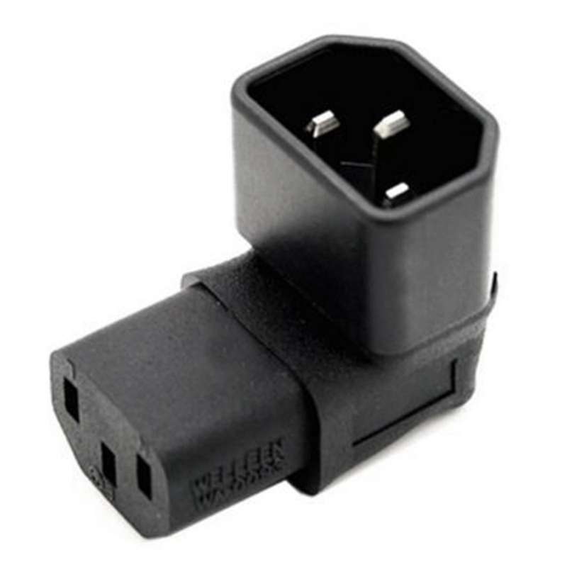 Iec Male C14 to Up Right Angle 90 Degree Iec Female C13 Adapter