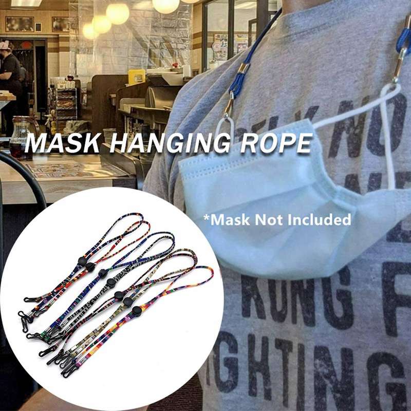 2pcs Adjustable Face Mask Hanging Rope Face Mask Lanyard Anti-lost 3