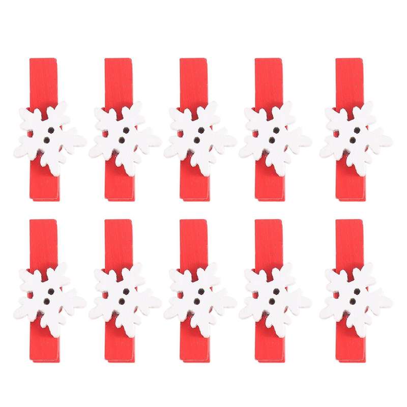 100pcs Mini Cartoon Patch Wooden Clip Christmas Series Wooden Clip 1