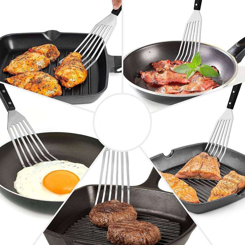 12.4inch Fish Spatula- Slotted Fish Turner Spatula with Sloped Head