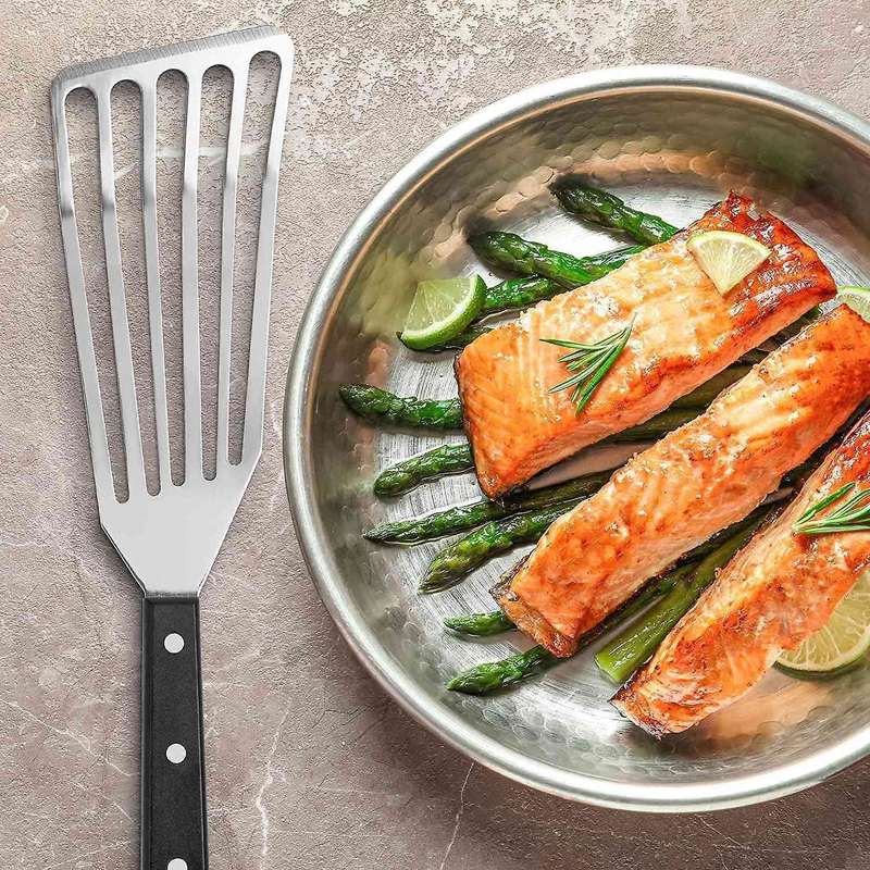 12.4inch Fish Spatula- Slotted Fish Turner Spatula with Sloped Head