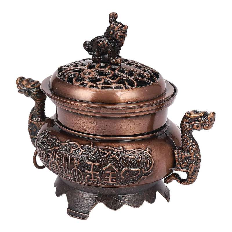 Buddhist Incense Burner Smoke Backflow Zinc Alloy Censer Cone Holder