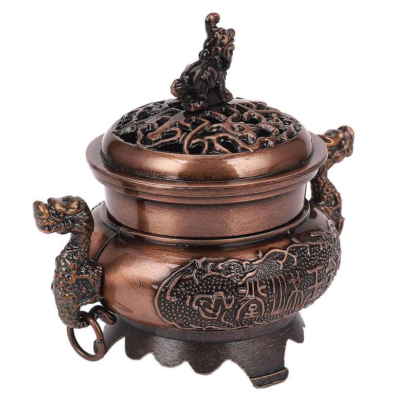 Buddhist Incense Burner Smoke Backflow Zinc Alloy Censer Cone Holder