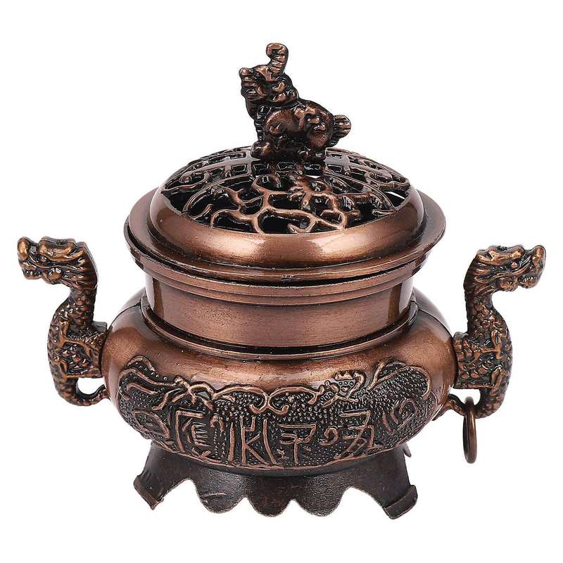 Buddhist Incense Burner Smoke Backflow Zinc Alloy Censer Cone Holder