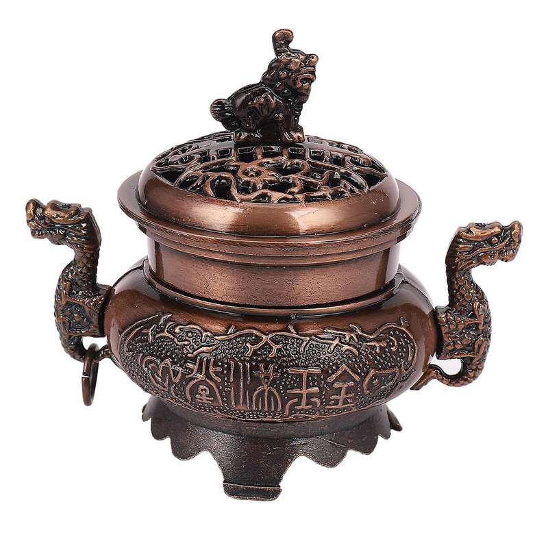 Buddhist Incense Burner Smoke Backflow Zinc Alloy Censer Cone Holder
