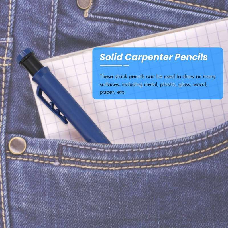 Carpenter Pencil 12 Refill Leads Built-in Sharpener Construction C
