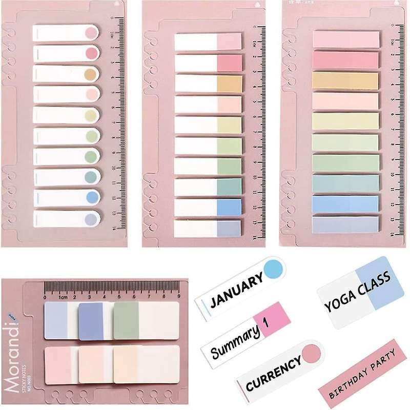 Index Tabs with Ruler, 4 Pack 660 Pieces Sticky Tab B