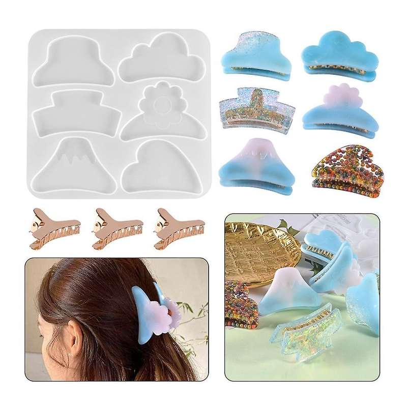 Irregular Shark Hair Clip Epoxy Resin Mold Diy Crafts Casting Tools