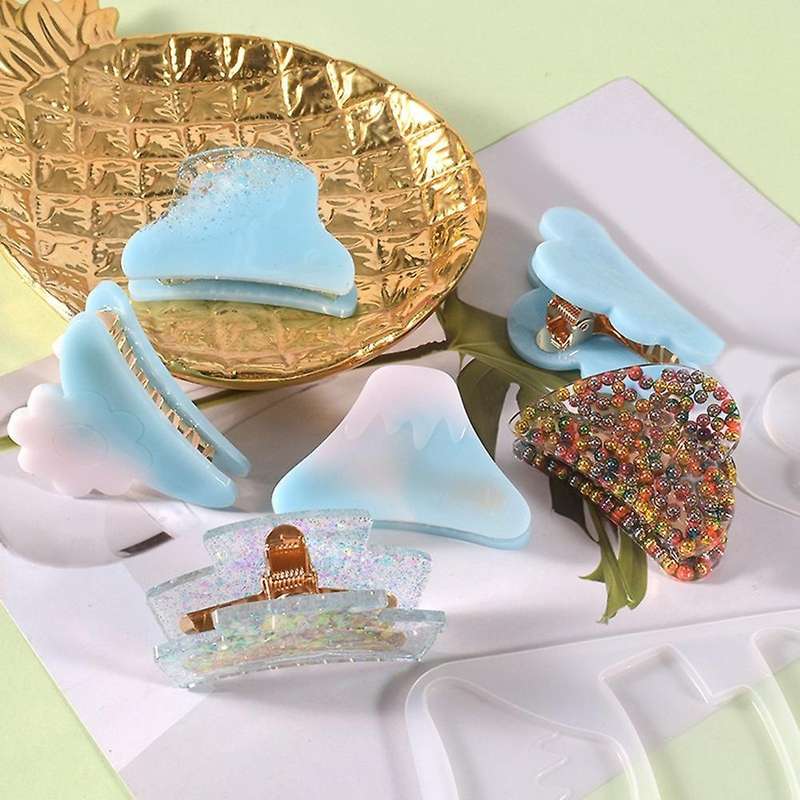 Irregular Shark Hair Clip Epoxy Resin Mold Diy Crafts Casting Tools