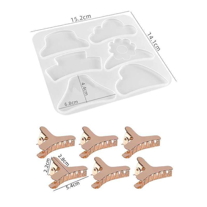 Irregular Shark Hair Clip Epoxy Resin Mold Diy Crafts Casting Tools