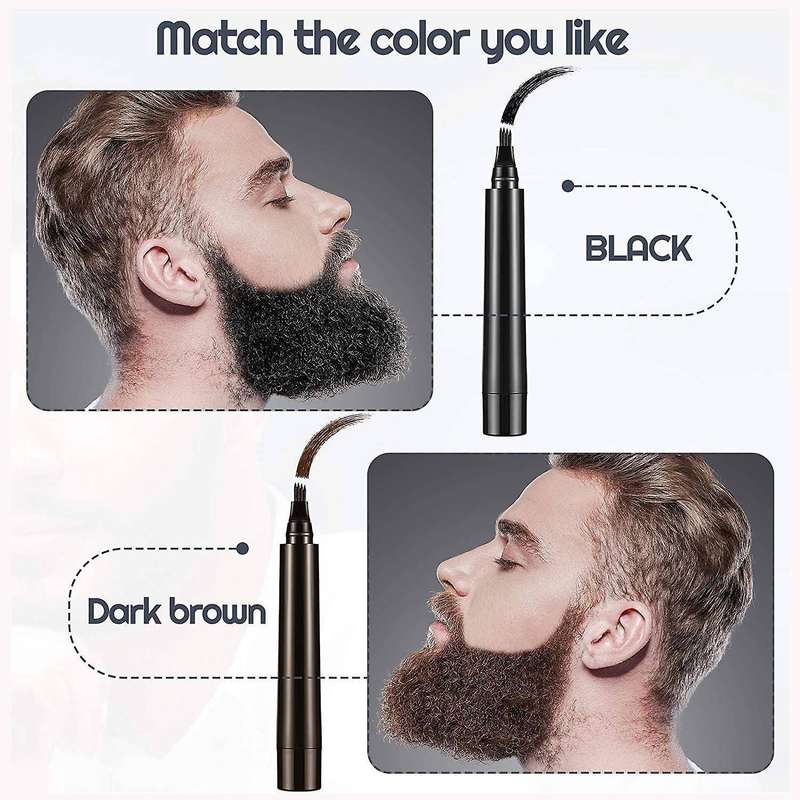 Beard Filling Pen Kit Male Mustache Repair Styling Tool(dark Brown)