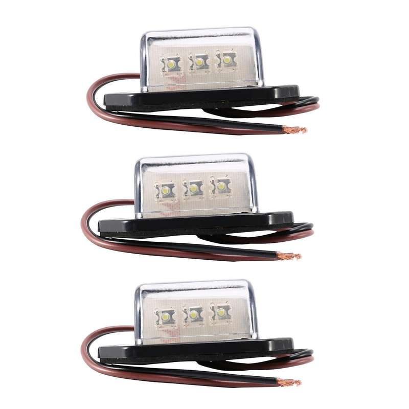 3x 12/24v 3 Led License Plate Tag Light Boat Rv Interior Step Lamp