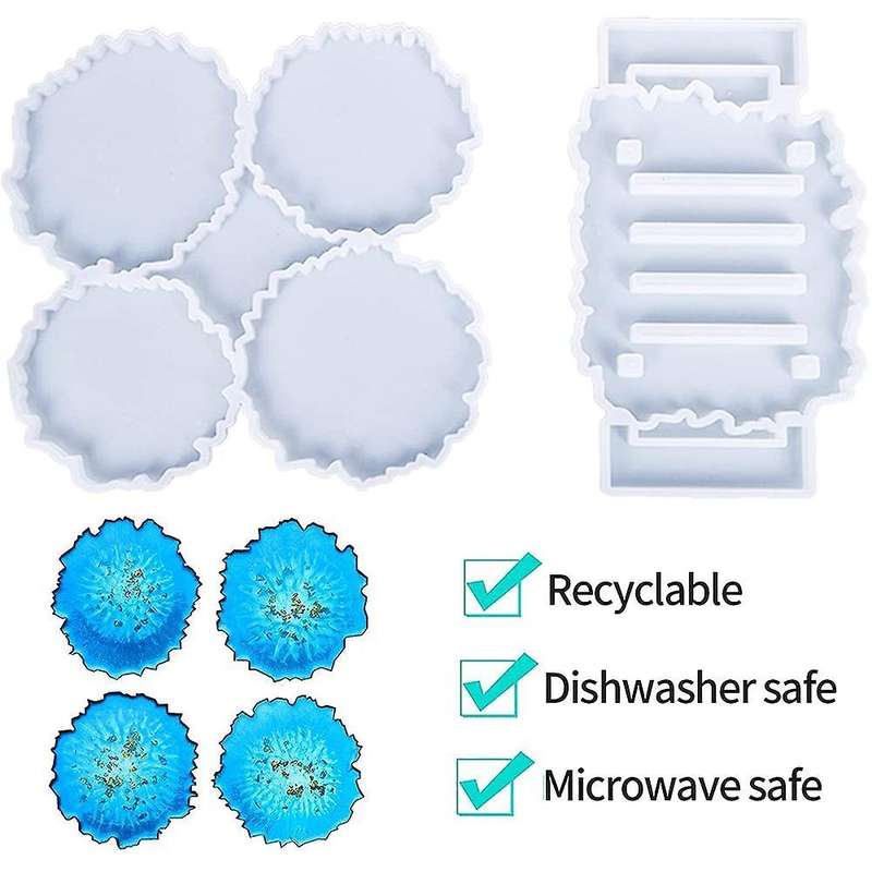 Coaster Resin Mold Kit Diy for Epoxy Resin Casting Coasters Home