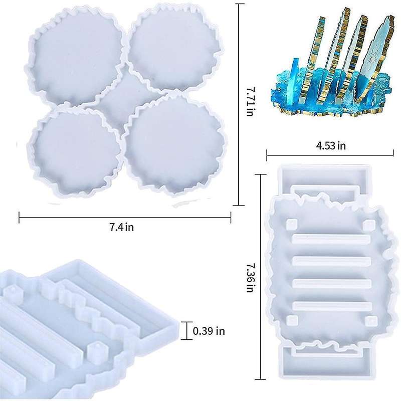 Coaster Resin Mold Kit Diy for Epoxy Resin Casting Coasters Home