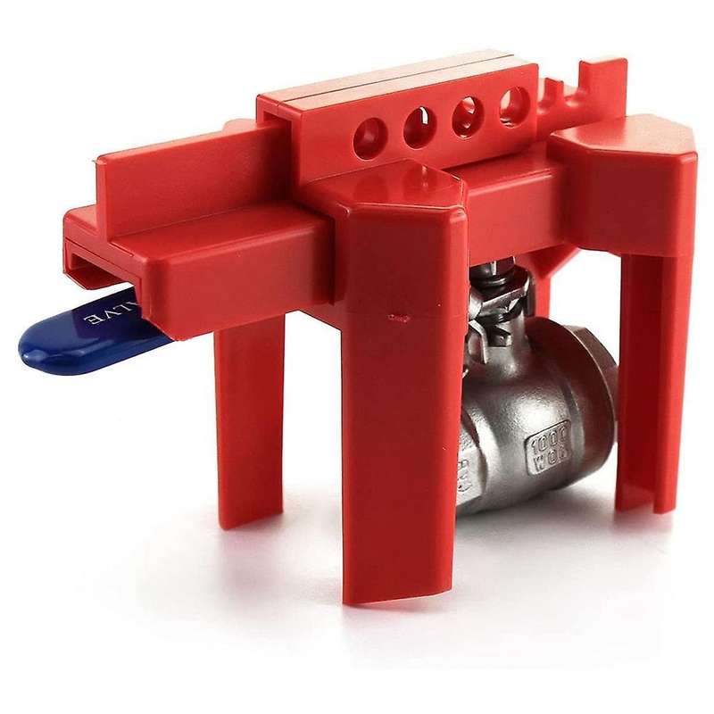 Small Ball Valve Lockout, for 1/2 Inch - 2-1/2 Inch Od Pipe, Red
