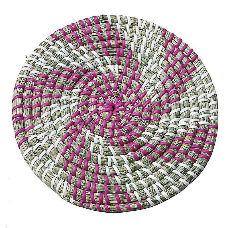Straw Round Home Dining Table Heat Insulation Pad Coaster (a)