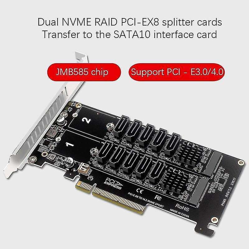 Pci-e Expansion Card Dual Nvme Raid Pci-e X8 Split Card