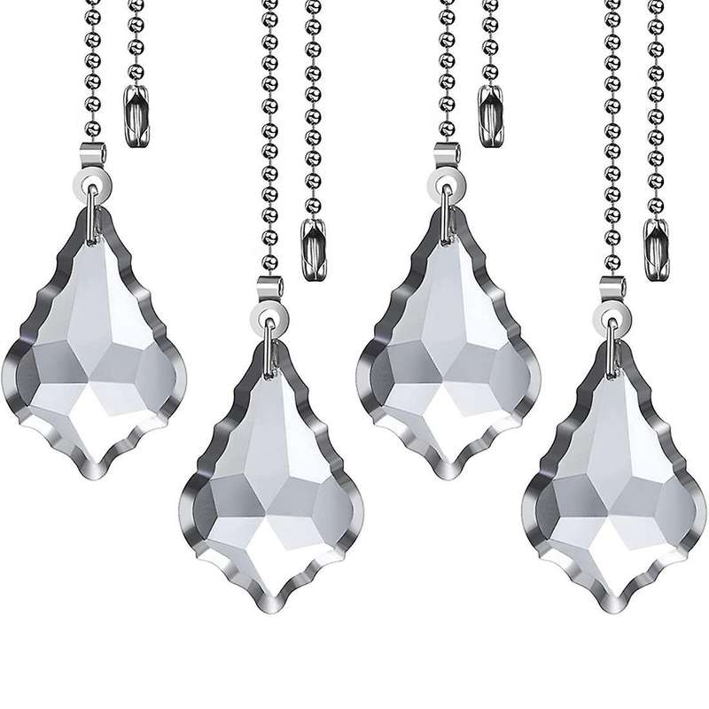 4pcs Ceiling Fan Pull Chains, Premium Crystal Fan Pull Chain