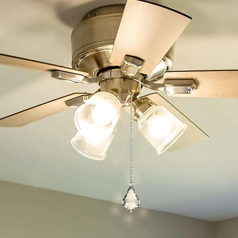 4pcs Ceiling Fan Pull Chains, Premium Crystal Fan Pull Chain
