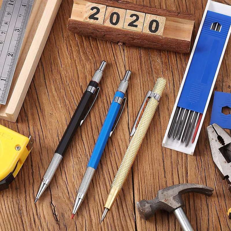 Carpenter Pencils with Marker Refills for Glass, Ceramics (15 Pieces)